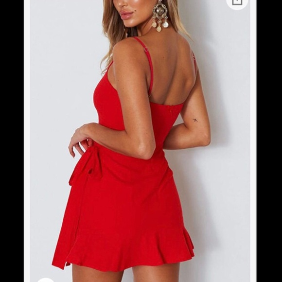 Red Ruffle Dress - Picture 4 of 5